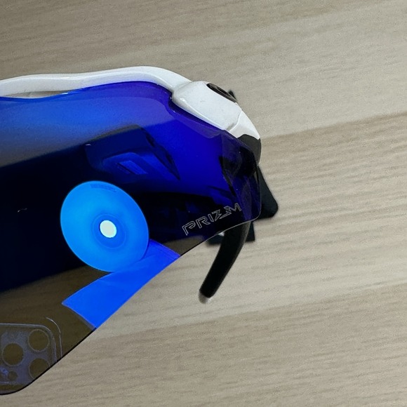 Oakley Radar Ev Path Men's Sunglasses White Frame Blue Lenses - Prizm Lens - Picture 4 of 4